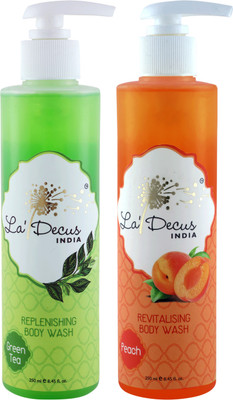 

La'Decus Peach and Green Tea Body Wash Combo Pack of 2-250ml each(500 ml, Pack of 2)