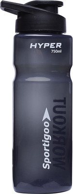 

Sportigoo HYPER Translucent Gym Running Yoga Water 750 ml Sipper(Pack of 1, Black, White)