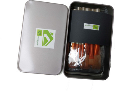 

Manogyam Makeup Brush Set With 12 Brushes And Metal Storage Box(Pack of 12)