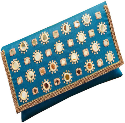 

Craftbazaar Party Blue Clutch