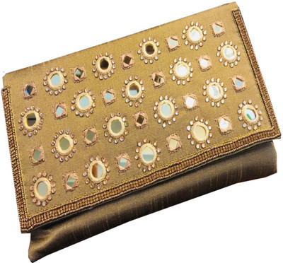 

Craftbazaar Party Gold Clutch