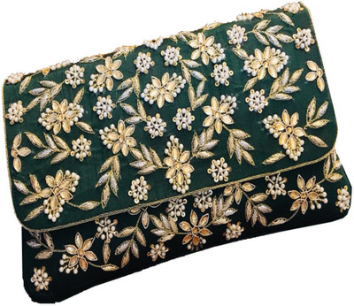 

Craftbazaar Party Green Clutch