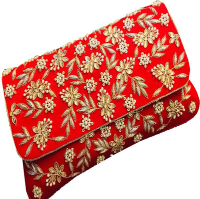 

Craftbazaar Party Red Clutch