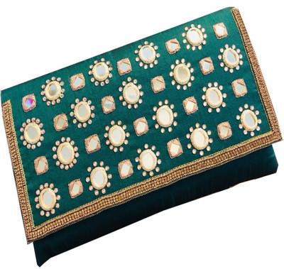 

Craftbazaar Party Green Clutch