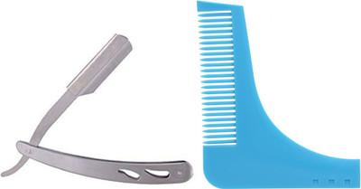 

JAGTEK Combo Of Stainless Steel Shaving Razor / Razor For Salons And Beard Shaping Tool For Beard New Styling (BLUE)(Set of 02)