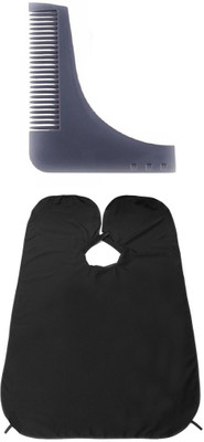 

JAGTEK Combo Of Beard Apron And Beard Shaping Tool For Beard New Styling Grey(Set of 02)