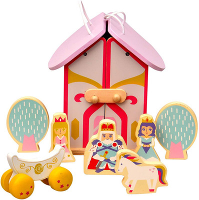 

Toyshine Wooden Doll House Toy with Dolls and Play Accessories [ pink](Multicolor)