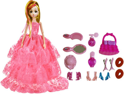 

Emob Gorgeous Princess Doll with Pretty Gown and Fashion Accessories for Kids(Multicolor)