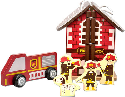 

Toyshine Wooden Fire Station Doll House Toy(Multicolor)
