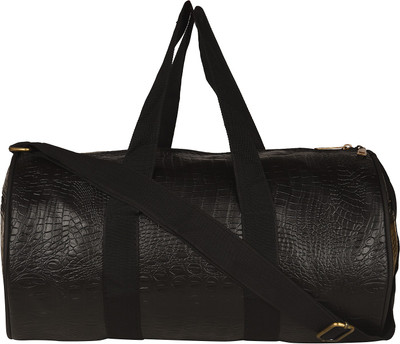 

Muccasacra Latest Crocodile Finish Black Weekender Duffel Gym Bag with 3 compartments Gym Bag(Black)