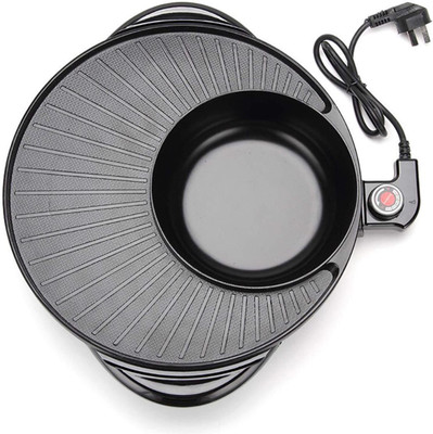 

Mantavya Electric Hot Pan Instant Boiled with BBQ Grill, Boil, Fry, Roast, Cook Round Electric Pan