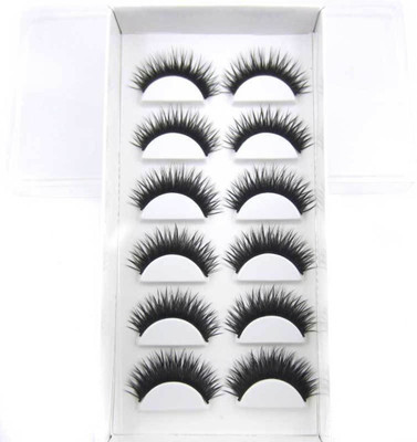 

stylazo Natural Long Thick Soft False Fake Eye Lashes For Party Makeup Eye Lashes Extensions Pack Of 6 Pairs(Pack of 6)