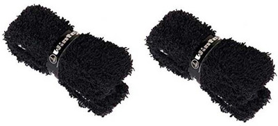 

Wintex 2 Pcs Premium Black Self Adhesive Badminton Pure Cotton Towel Grip Dry Feel Grip(Black, Pack of 2)