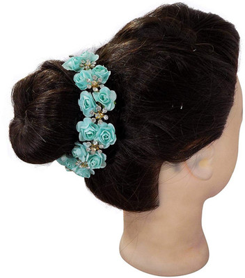 

RAAYA Hair Gajra Flowers Artificial For Women, Sky Blue Bun(Blue)