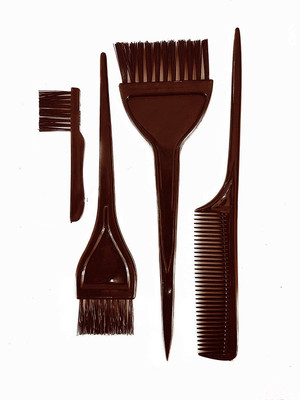 

Confidence Salon Accessories, Professional Hair Dye Brush For Home And Parlor Use, 4 Pcs ,Brown