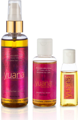 

Yuana Premium Hair Oil - 100 ml + 50 ml +15 ml - Reduces dandruff, promotes hair growth and makes hair stronger Hair Oil(165 ml)