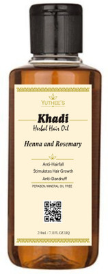 

Yuthee's Khadi Henna and Rosemary Herbal Hair Oil 210 ml. Hair Oil(210 ml)