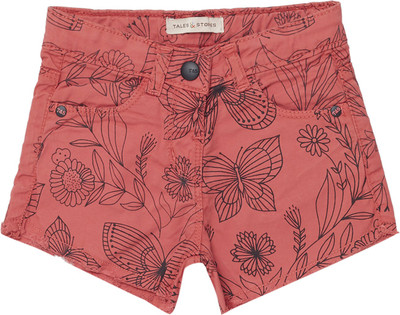 

Tales & Stories Short For Girls Casual Floral Print Cotton(Pink, Pack of 1