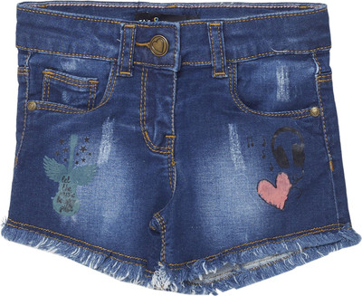 

Tales & Stories Short For Girls Casual Solid Cotton(Dark Blue, Pack of 1