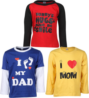 

Gkidz Boys Printed Cotton T Shirt(Multicolor, Pack of 3