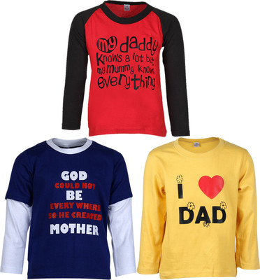 

Gkidz Boys Printed Cotton T Shirt(Multicolor, Pack of 3