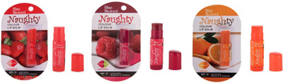 

Blue Heaven Naughty Lip Balm set of Three (Strawberry, Raspberry and Orange) Strawberry, Raspberry, Orange(Pack of: 3, 12 g)