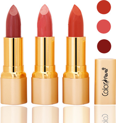 

Color Fever lipstick with Vitamin E, Enriched soft and smooth 9 to 5 matte(mauve, peach, brick orange, 12 g)
