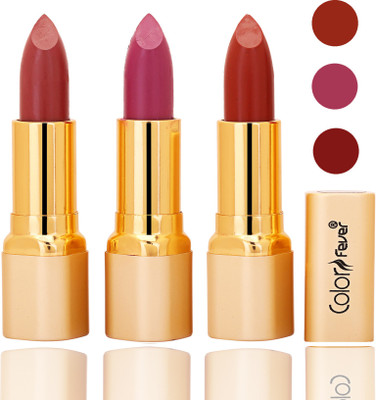 

Color Fever lipstick with Vitamin E, Enriched soft and smooth 9 to 5 matte(mauve, plum, dry orange, 12 g)