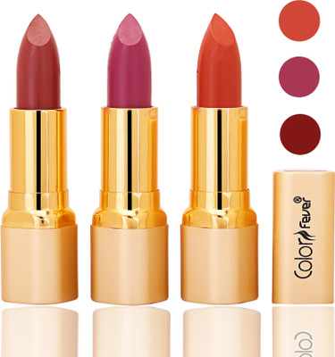 

Color Fever lipstick with Vitamin E, Enriched soft and smooth 9 to 5 matte(mauve, plum, brick orange, 12 g)