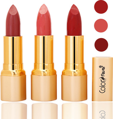 

Color Fever lipstick with Vitamin E, Enriched soft and smooth 9 to 5 matte(mauve, peach, red, 12 g)