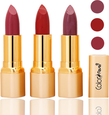 

Color Fever lipstick with Vitamin E, Enriched soft and smooth matte(mauve, red, plum, 12 g)