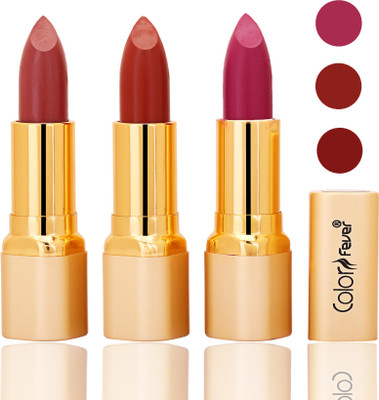 

Color Fever lipstick with Vitamin E(mauve, dry orange, purple, 12 g)