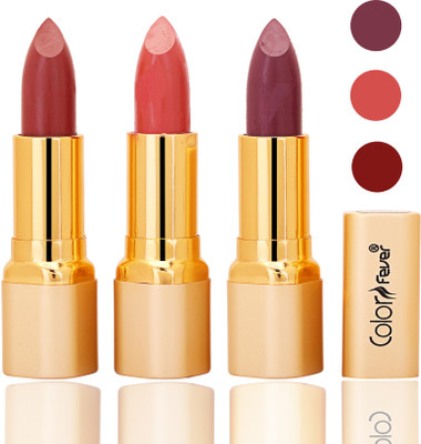 

Color Fever lipstick with Vitamin E, Enriched soft and smooth 9 to 5 matte(mauve, peach, plum, 12 g)