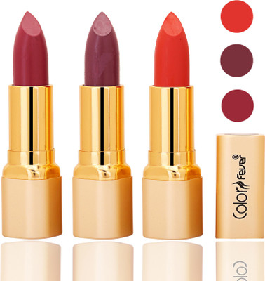 

Color Fever lipstick with Vitamin E, Enriched soft and smooth matte(mauve, plum, orange, 12 g)