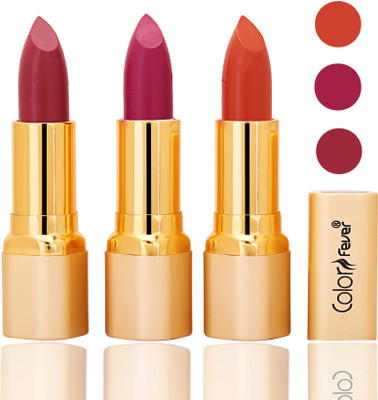 

Color Fever lipstick with Vitamin E, Enriched soft and smooth matte(mauve, purple, brick orange, 12 g)