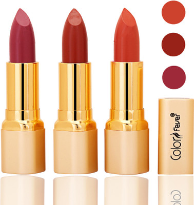 

Color Fever lipstick with Vitamin E, Enriched soft and smooth matte(mauve, dry orange, brick orange, 12 g)