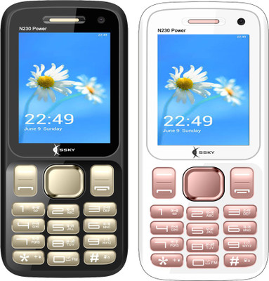 

Ssky N230 Power Combo of Two Mobiles(Rose Gold, Gold&Black)