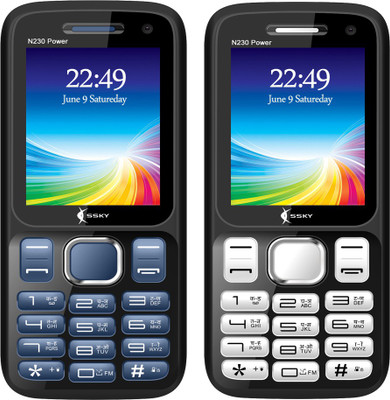 

Ssky N230 Power Combo of Two Mobiles(Blue&Black, Black&Silver)