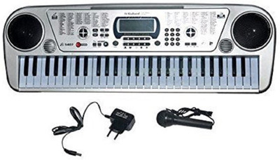 

mega star LCD display 5407 keyboard with 6 AA batteries Bandstand Digital Portable Keyboard (54 Keys)(Silver)