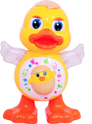 Craftoy Dancing Duck with Music Flashing Lights and Real Dancing Action(Yellow)