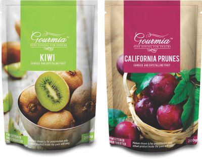 

Gourmia Combo of California Dried Prunes + Dried Kiwi (Each 200g) Assorted Fruit(400 g, Pouch)