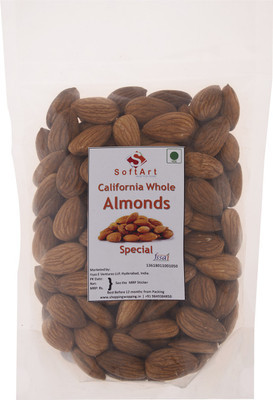 Soft Art California Whole Healthy and fresh Almonds Almonds(250 g, Vacuum Pack)