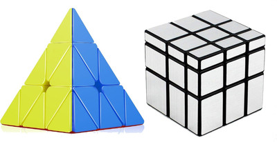 

Emob High Speed Stickerless Pyraminx And Silver Mirror Magic Rubik Cube(2 Pieces)