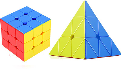 

Emob High Speed Stickerless 3x3 & Pyaminx Magic Rubik cube Puzzle toy(2 Pieces)