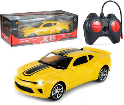 

Wishkey Remote Control High Speed Racing Car For Kids|Multifunctional Yellow Mustang Model Car Toy With Lights|1:16 Scale 4 Channel Radio Control Car for 8+ years Boys and Girls(Yellow)
