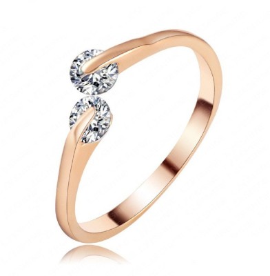 Deevam Copper, Alloy Cubic Zirconia Brass Plated Ring