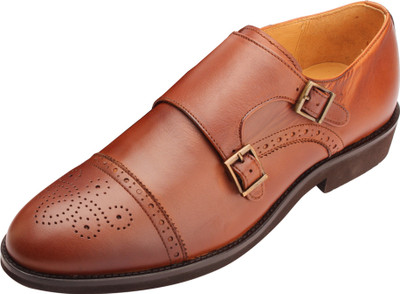 

Drish Double Monks with Cap Toe For Men(Tan