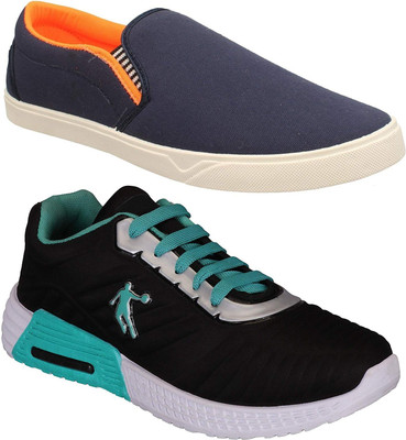 

Pexlo Combo Pack of 2 Casual & Sports Shoes (Loafers Shoes) Slip On Sneakers For Men(Blue, Blue & black