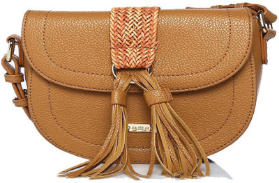 

Addons Women Casual Tan PU Sling Bag