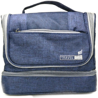 

Smiledrive Large Capacity Portable Cosmetic Storage Travel Bag With Hook For Men & Women-Travel Essential Accessory Small Travel Bag - Small(Blue)